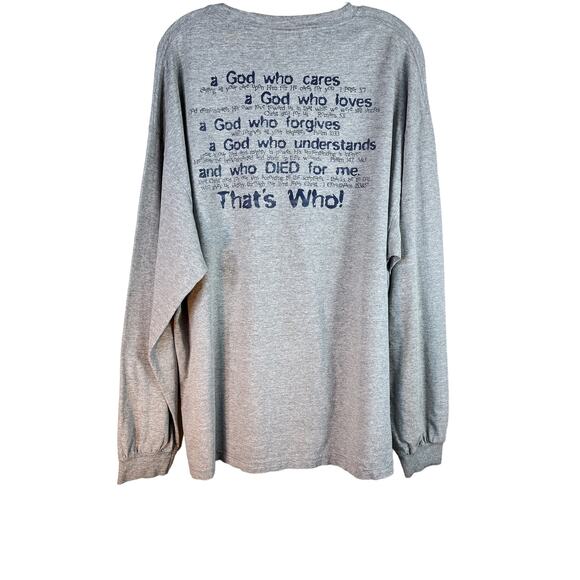 Alstyle Apparel GOD WHO T-Shirt Long Sleeve Crewneck 2XL - Picture 2 of 6